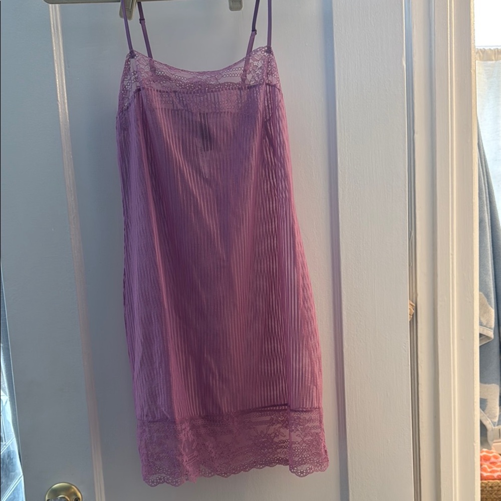 Adore Me Purple Chemise with Elegant Lace